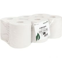 Solent - Cleaning C2W159FCR White Centrefeed 2-Ply Wipes 19cm x 150m, Pack of 6
