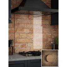 Clear Glass Kitchen Splashback Copper Caps) 600mm x 750mm - Clear