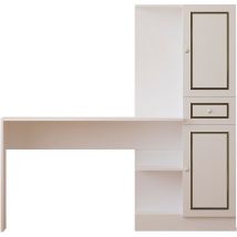 Evuhome - clement Storage Desk - White Grey