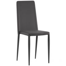 Cleo - Dunkelgrauer Öko-Lederstuhl 4-tlg