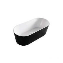 Sanita - cleo – insel badewanne – Design und komfortable Badewanne – Acryl – Pflegeleicht – Weiß und Mattschwarz – 80 x 170 x 58 cm