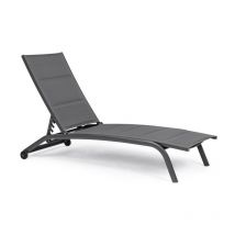 Aluminium Gartenliege mit anthrazitfarbenen Rädern cleopas 61x192x h96 cm