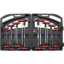 Cles 6 pans et torx avec poignee en t - jeu de 16 tournevis en t