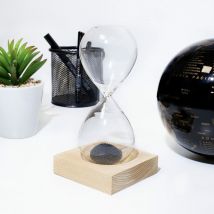 Itotal - Clessidra magnetica 30 secondi cm 14x9 base legno calamita regalo scrivania
