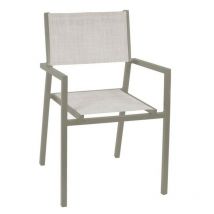 Cleveland matt taubengrauer Sessel aus Texilene und Aluminium 55x56 x h86 cm