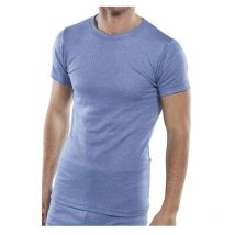 Thvss Men's Blue Short Sleeved Thermal Vest (m) - Beeswift