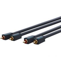 Clicktronic - 10m Stereo Audio cable de audio 2 x rca Azul, Oro