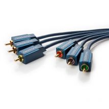 Clicktronic - 10m yuv Component componente ( YPbPr) cable de vídeo 3 x rca Azul