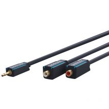 Clicktronic - 3.5mm-2x rca, 0.1m cable de audio 0,1 m 3,5mm 2 x rca Azul