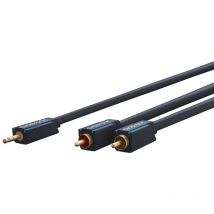 3,5-mm-AUX-auf-Cinch-Adapterkabel, stereo, Premium-Kabel 1x 3,5-mm-Klinken-Stecker 2x Cinch-Stecker 1,0 m OFC-Innenleiter. Kabellänge 1 m