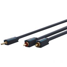 3,5-mm-AUX-auf-Cinch-Adapterkabel, stereo, Premium-Kabel 1x 3,5-mm-Klinken-Stecker 2x Cinch-Stecker 3,0 m OFC-Innenleiter. Kabellänge 3 m