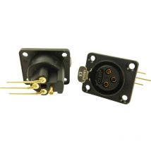 CP30082 Connettore xlr Presa a pannello contatti angolati Numero Poli (num): 3 Nero 1 pz. - Cliff