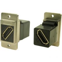 Cliff - CP30788M3 HDMI-Adapter Buchse, Einbau Nickel, Schwarz 1 St.