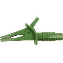 Cliff - FCR7942 Morsetto a clip/coccodrillo isolato Connettore 4 mm cat ii 1000 v, cat iii 600 v Verde