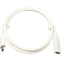 Usb-c Kabel usb-c Buchse, usb-c Stecker 1.00 m Weiß vergoldete Steckkontakte FCR72003W - Cliff