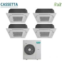 Climatiseur Hisense quadri split cassette 9+9+9 avec 5amw125u4rta r-32 9000+9000+9000 avec télécommande standard et panneau inclus