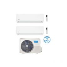 Climatiseur Midea Evolution R32 WiFi Dual Split 9000 + 12000 BTU avec EU. ONDULEUR M2OH-14HFN8-Q Classe A++/A+
