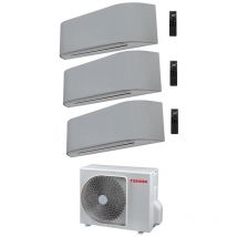 Toshiba - climatiseur trial split inverter haori series 10000+10000+16000 (9000+9000+15000) avec ras3m26s3av-e wi-fi integrated light grey/dark grey