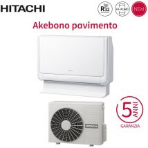 climatizzatore condizionatore hitachi a pavimento inverter serie akebono 12000 btu raf-35rxe r-32 wi-fi optional - novità