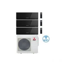 Climatizzatore Condizionatore Mitsubishi Kirigamine Zen Wifi Nero Trial Split Inverter 9000 + 9000 + 9000 btu con u.e. MXZ-3F54VF classe a+++ /a++