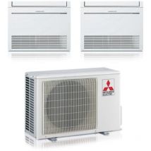 climatizzatore condizionatore mitsubishi pavimento mfz-kt dual split inverter 9000 + 12000 btu con u.e. mxz-2f42vf gas r-32