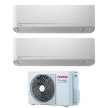 climatizzatore condizionatore toshiba dual split inverter serie seiya 7+13 con ras-2m14u2avg-e r-32 wi-fi optional 7000+13000 - novità