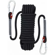 Denuotop - Climbing rope, diameter 12 mm Static outdoor hiking accessories High-strength safety rope, 20 m black