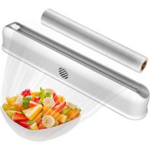 Brisunshine - Cling Film Dispenser and Cutter, Magnetic Tin Foil Dispenser Refillable Plastic Wrap Cutter with Suction Cup for Kitchen Home