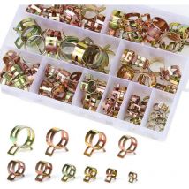 Clip à Ressort Collier Serrage Durite Essence - 100 pièces Serre-joints à Tuyaux avec Boîte de Rangement (6-22 mm - taille 10)