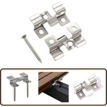 Vidaxl - Clip de fixation de terrasse 100pcs et 200 vis Acier inoxydable - Clips De Terrasse - Fixations Terrasse Composite - Inox - Vis Terrasse