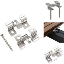 Clip de fixation de terrasse 100pcs et 200 vis Acier inoxydable - Clips De Terrasse - Fixations Terrasse Composite - Inox - Vis Terrasse - Système De