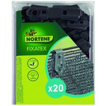 Fixatex 20 pinces de fixation pour brise-vue tissés Gris Dim. 3,40 x 2 cm Nortene