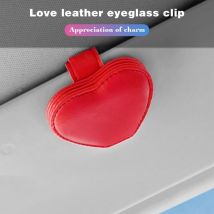Clip De Support Lunettes Soleil De Voiture, Porte-Lunettes Universel en Cuir pour La Voiture, Universel Porte-Lunettes Soleil pour Le Camion/La