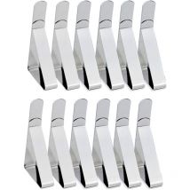 Clip Nappe 6CM, Pince Nappe de Table 12 pcs, Clip Nappe Table Réglable, Nappe Clips Acier Inoxydable,Nappe Table de Jardin, Clip Table Nappe, Pince