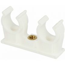 Clip p. tuyau pp avec douille laiton double - pour tuyau diamètre 12 mm