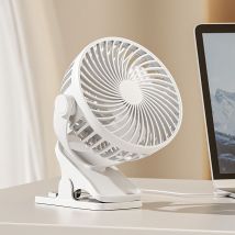 Ensoleille - Clip usb ventilateur lampe de bureau petit ventilateur portable extérieur clip ventilateur maison bureau dortoir chevet charge (blanc)