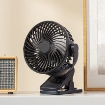 Ensoleille - Clip usb ventilateur lampe de bureau petit ventilateur portable extérieur clip ventilateur maison bureau dortoir chevet charge (noir)