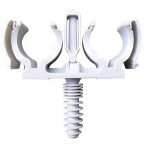 Pbtub - Collier fixation double pour multicouche diamètre 20 Fixalpex, 100 pièces