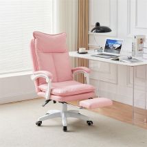 Clipop - Chaise de Bureau, avec Repose Pieds et Soutien Lombaire, Chaises de Direction en Similicuir Ergonomique, rosa