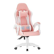Clipop - Chaise Gaming Ergonomique, Fauteuil Gamer avec Lombaire Massage et Appui-tête,rosa