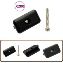 Vidaxl - Clips de fixation et vis 200 pcs Plastique et inox 304 - Clips De Terrasse - Fixations Terrasse - Terrasse Composite - Vis Inox - Système De