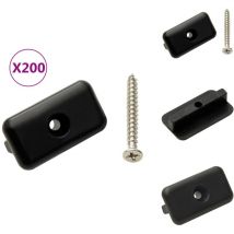 Clips de fixation et vis 200 pcs Plastique et inox 304 - Clips De Terrasse - Fixations Terrasse - Terrasse Composite - Vis Inox - Système De Fixation