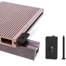 Clips de terrasse composites 500 pièces - attaches cachées de 6 mm / fixations en plastique pour terrasse, clip de fixation pour planche avec vis