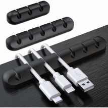 Irisfr - 3 Pack Cable Clips Desk Cable Organizer Cable Fixer Hub Data Cable Silicone Cable Organizer Card Slot Clip Buckle Self-Adhesive Network Cable
