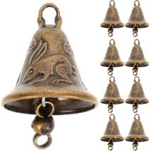 Cloche 11 pièces en métal antique Cloche Feng Shui Carillon éolien en métal Fortune Jingle Bell (style aléatoire)