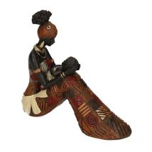 Statue femme africaine en résine cm18,5x6h17
