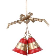 Cloche en métal rouge cm23x15x6