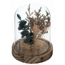 Cloche en Verre de Fleurs Séchées 17 cm - Rose - SILUMEN