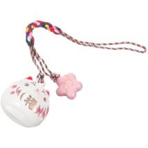 Cloche sonore d'eau Décor Chat porte-bonheur japonais Pendentif à suspendre Porte-clés Pendentif pour sac à dos Pendentif chat porte-bonheur pour clé