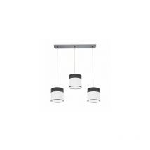Fabrilamp - Cloe baguette 3xe27 Chrome/blanc-noir bois Regx60x16 cm